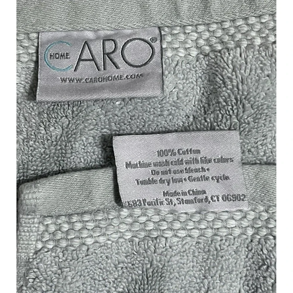 Caro Home 4pc Coastal Bath Towel Set Jaquard Sea Turtles Sea Foam Green Cotton